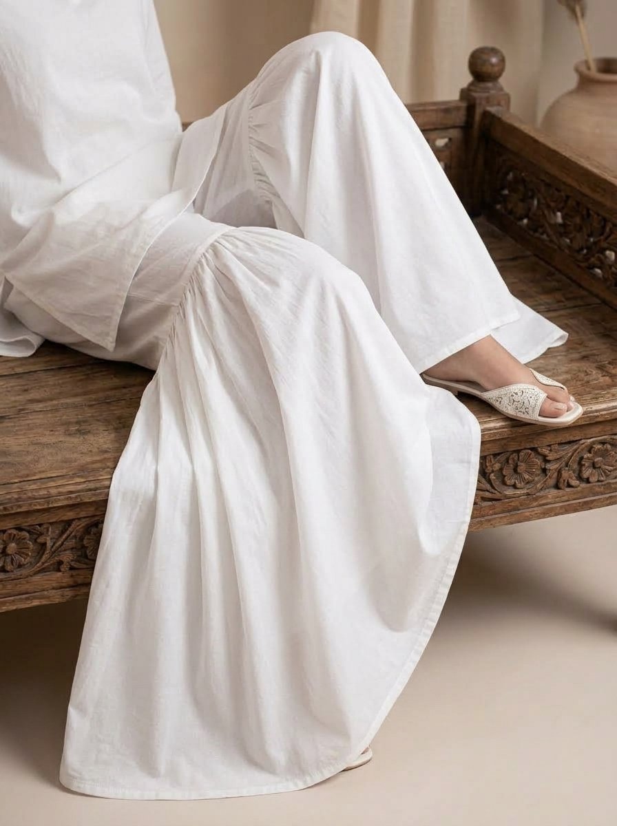 white gharara pants